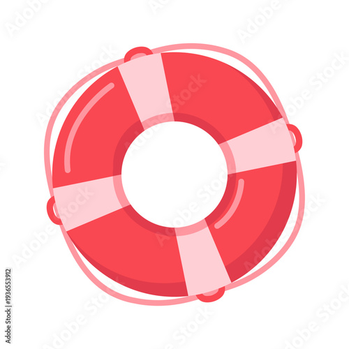 Vibrant Red Life Preserver Symbolizing Safety and Rescue in Aquatic Adventures