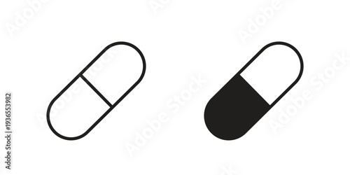 Capsule icon. filled flat sign for mobile concept. glyph and line symbols