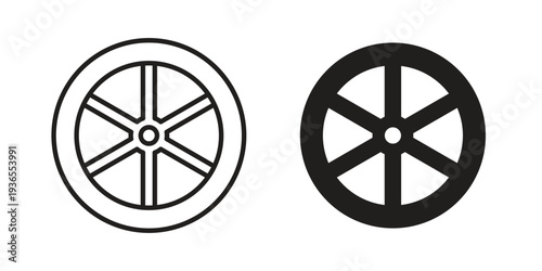 Car wheel icon. filled flat sign for mobile concept. glyph and line symbols