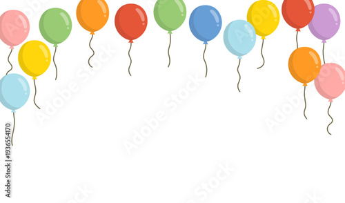風船トップフレーム コピースペース付き背景　ベクター