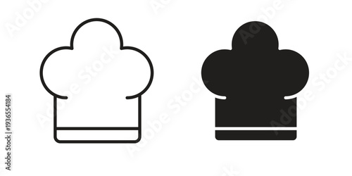 Chef hat icon. filled flat sign for mobile concept. glyph and line symbols