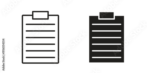 Clipboard icon. filled flat sign for mobile concept. glyph and line symbols
