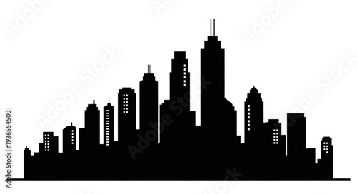 City Skyline Silhouette Urban Landscape.