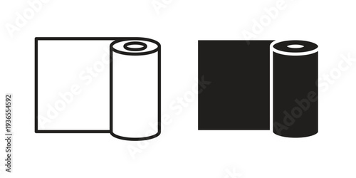 Construction film roll icon. filled flat sign for mobile concept. glyph and line symbols