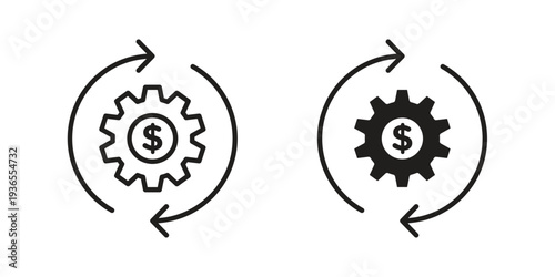 Costs optimization icon. filled flat sign for mobile concept. glyph and line symbols
