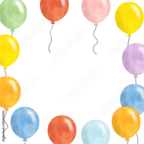 Colorful Balloon Frame Background Square Vector