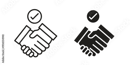 Deal icon. filled flat sign for mobile concept. glyph and line symbols