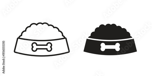 Dog food icon. filled flat sign for mobile concept. glyph and line symbols