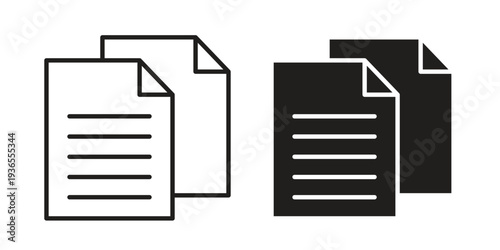 Documents icon. filled flat sign for mobile concept. glyph and line symbols