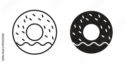 Doughnut icon. filled flat sign for mobile concept. glyph and line symbols