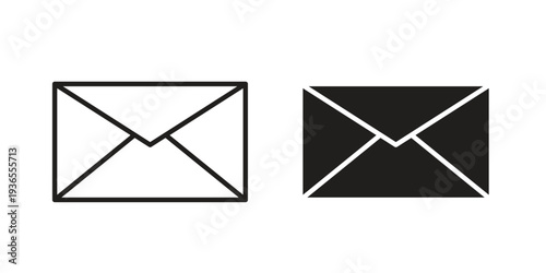 Envelope icon. filled flat sign for mobile concept. glyph and line symbols