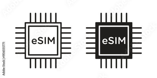 ESIM icon. filled flat sign for mobile concept. glyph and line symbols