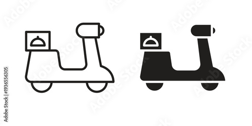 Food delivery icon. filled flat sign for mobile concept. glyph and line symbols