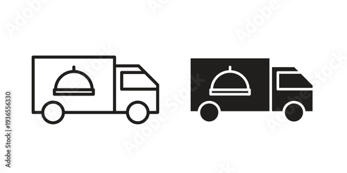 Food truck icon. filled flat sign for mobile concept. glyph and line symbols