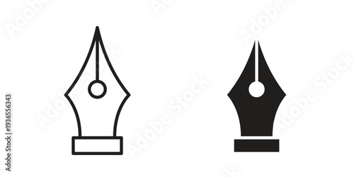 Fountain pen icon. filled flat sign for mobile concept. glyph and line symbols