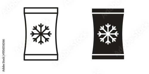 Frozen food bag icon. filled flat sign for mobile concept. glyph and line symbols