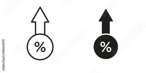 High percentage icon. filled flat sign for mobile concept. glyph and line symbols