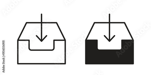 Inbox icon. filled flat sign for mobile concept. glyph and line symbols