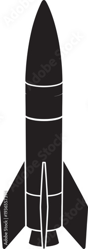 Missile Rocket Silhouette – Military Weapon Defense Icon Illustration
