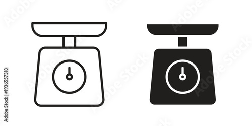 Kitchen scales icon. filled flat sign for mobile concept. glyph and line symbols