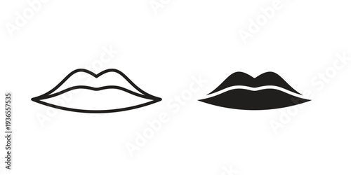 Lips icon. filled flat sign for mobile concept. glyph and line symbols