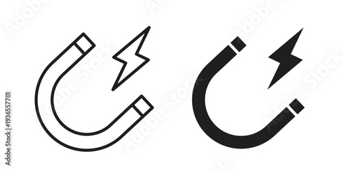 Magnet icon. filled flat sign for mobile concept. glyph and line symbols