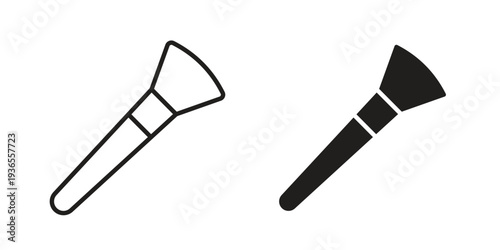 Makeup brush icon. filled flat sign for mobile concept. glyph and line symbols