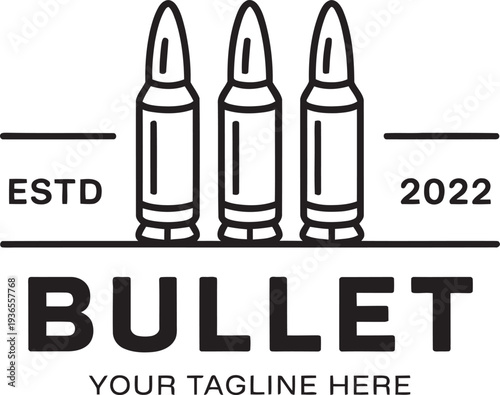 Bullet Ammunition Logo – Vintage Ammo Cartridge Badge Design