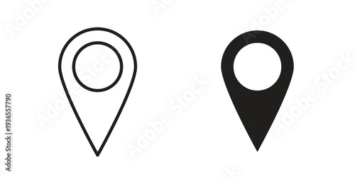 Map marker icon. filled flat sign for mobile concept. glyph and line symbols