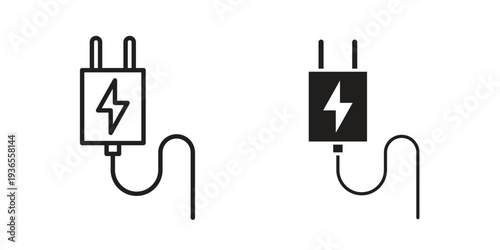 Mobile charger icon. filled flat sign for mobile concept. glyph and line symbols