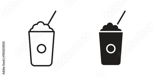 Milk shake icon. filled flat sign for mobile concept. glyph and line symbols