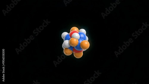Molecules Rotating Connecting Forming Structures Glow Effect Animation.