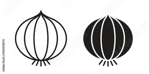 Onion icon. filled flat sign for mobile concept. glyph and line symbols