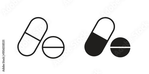 Painkiller pills icon. filled flat sign for mobile concept. glyph and line symbols