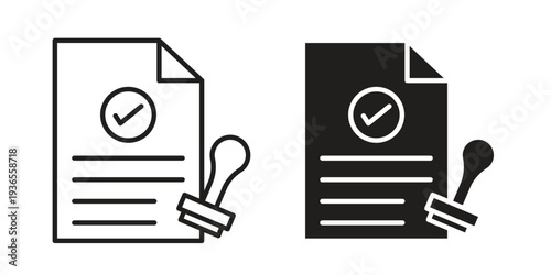 Permit icon. filled flat sign for mobile concept. glyph and line symbols