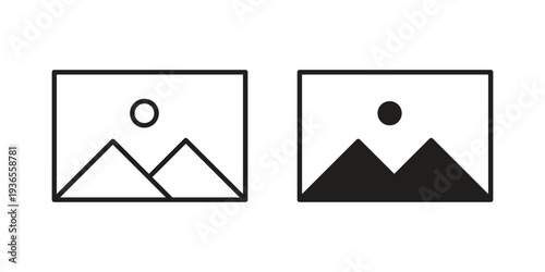 Photo icon. filled flat sign for mobile concept. glyph and line symbols