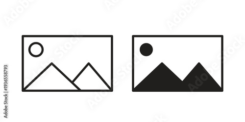 Picture icon. filled flat sign for mobile concept. glyph and line symbols