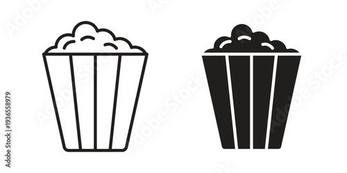 Popcorn icon. filled flat sign for mobile concept. glyph and line symbols