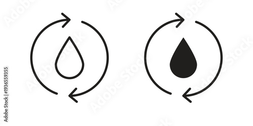 Recycle water icon. filled flat sign for mobile concept. glyph and line symbols