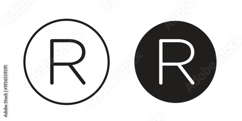 Registered trademark icon. filled flat sign for mobile concept. glyph and line symbols