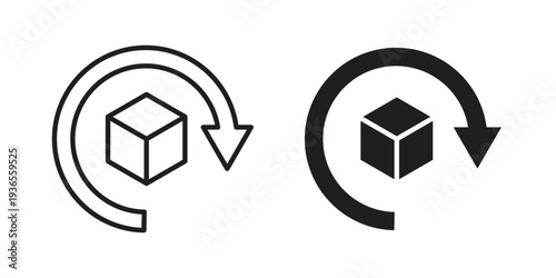 Return purchase icon. filled flat sign for mobile concept. glyph and line symbols