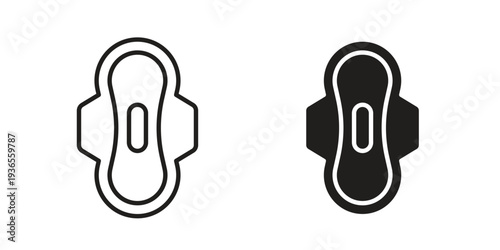 Sanitary pad icon. filled flat sign for mobile concept. glyph and line symbols