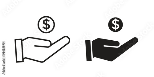 Saving icon. filled flat sign for mobile concept. glyph and line symbols