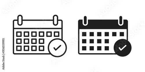 Schedule icon. filled flat sign for mobile concept. glyph and line symbols