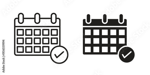 Schedule icon. filled flat sign for mobile concept. glyph and line symbols