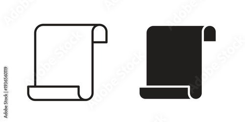 Scroll paper icon. filled flat sign for mobile concept. glyph and line symbols