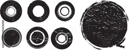 Grunge post Stamps Collection, Circles. Banners, Insignias , Logos, Icons, Labels and Badges Set . vector distress textures.blank shapes.
