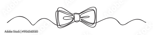Elegant continuous line bow tie sketch ideal for sophisticated event branding wedding stationery greeting messages and stylish party decorations