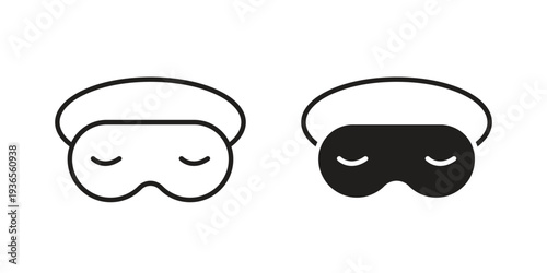 Sleeping mask icon. filled flat sign for mobile concept. glyph and line symbols