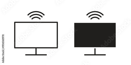 smart Television icon. filled flat sign for mobile concept. glyph and line symbols